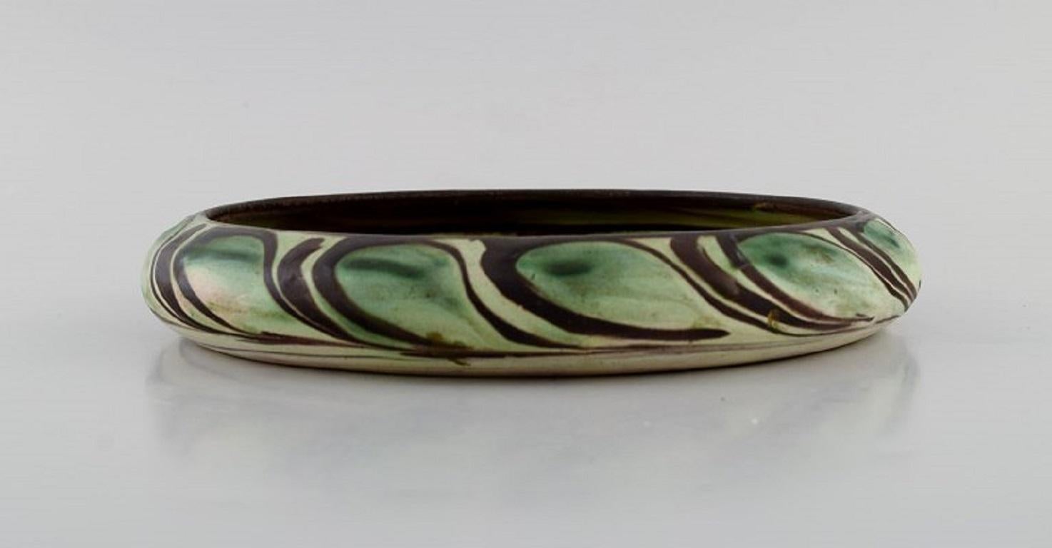 Art Deco Kähler, HAK. Round Bowl in Glazed Stoneware, 1940s