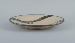 Kähler, HAK. Round Dish in Glazed Stoneware in Beautiful Light and Blue Shades