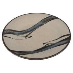 Retro Kähler, HAK. Round Dish in Glazed Stoneware in Beautiful Light and Blue Shades