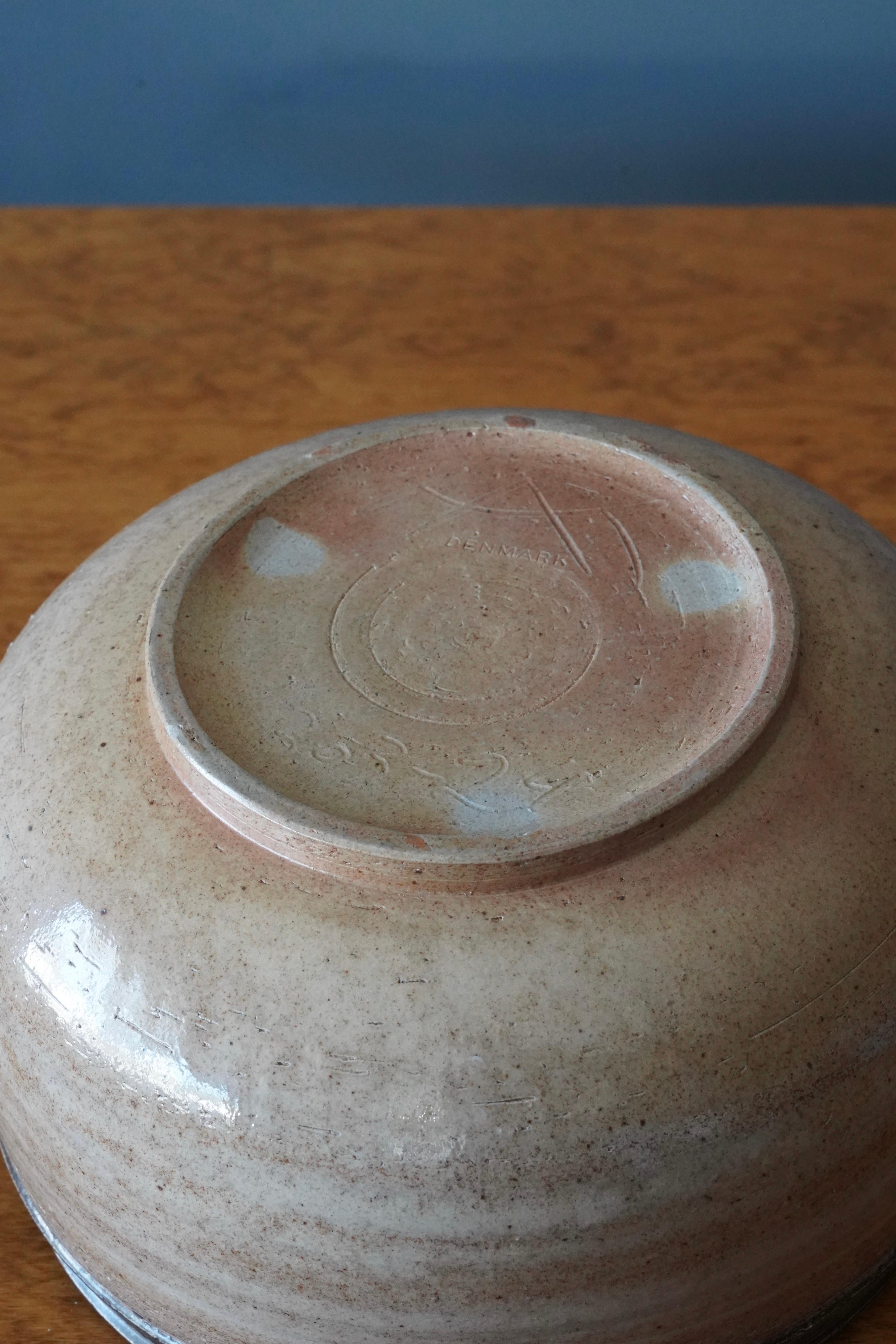 Danish Kähler, Large Bowl, Brown Glazed Earthenware, Denmark, c. 1940s