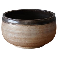 Kähler, Large Bowl, Brown Glazed Earthenware, Denmark, c. 1940s