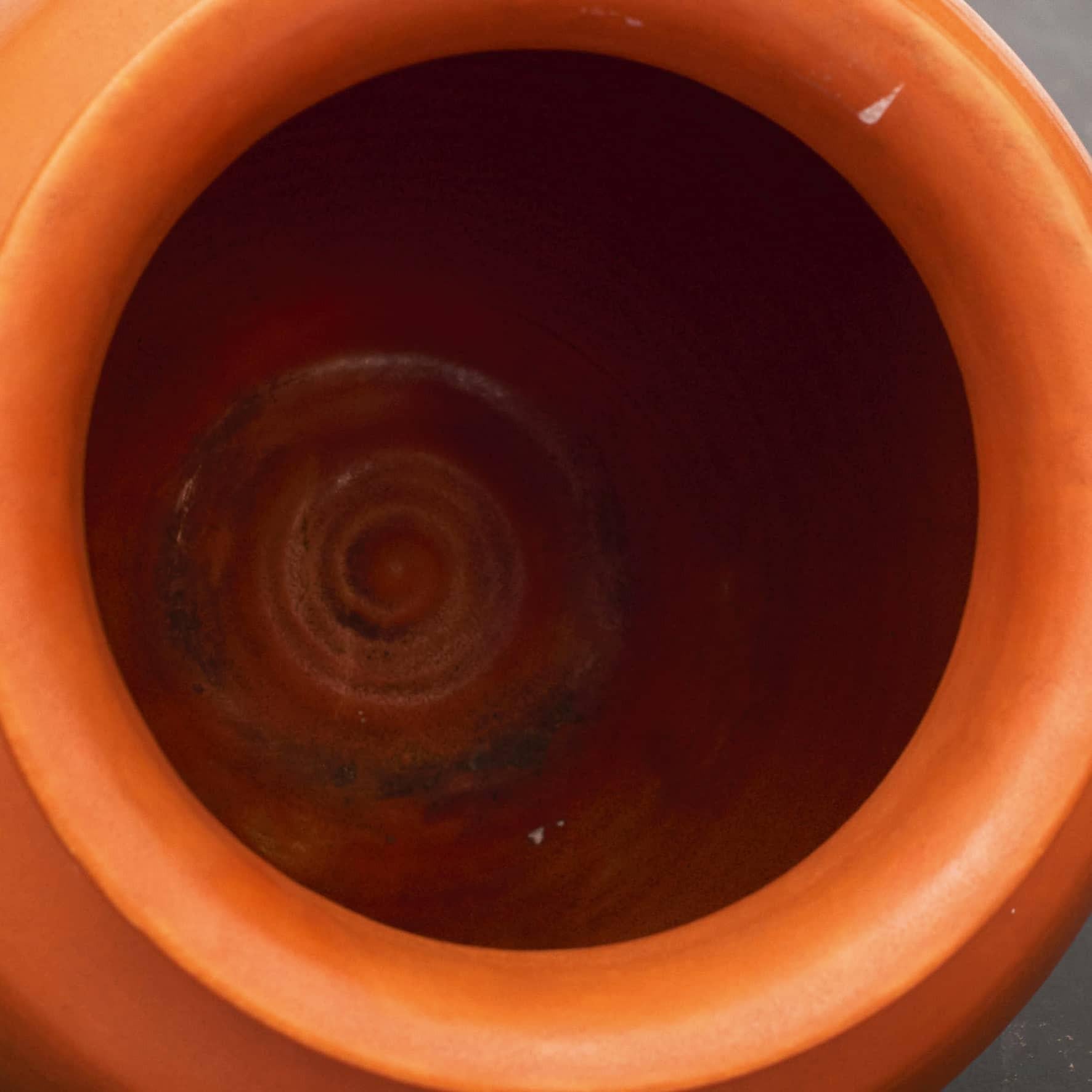 Scandinave moderne Vase en céramique orange Khler, signé HAK en vente