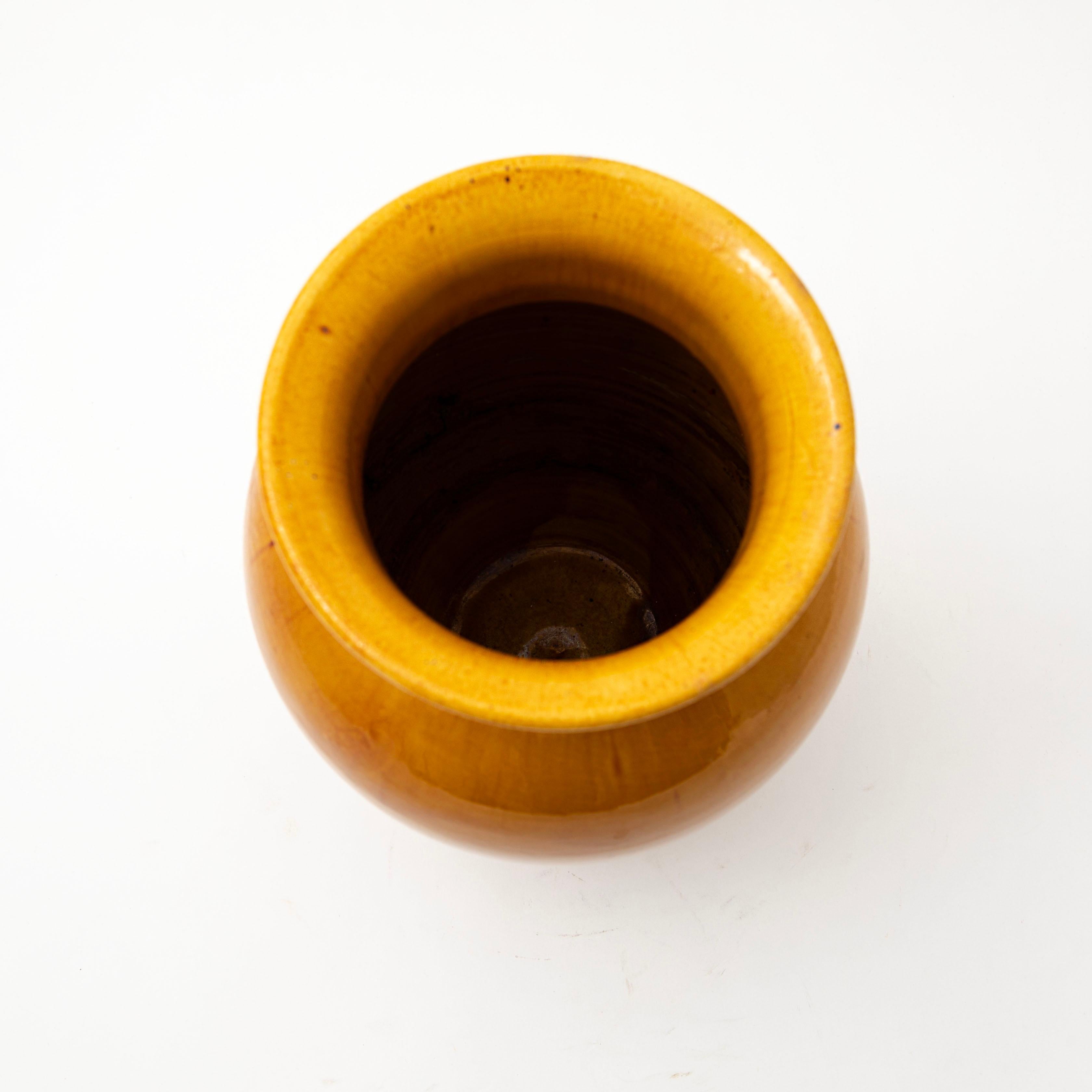 Kähler Stoneware Vase - Sun-Yellow Glaze For Sale 3