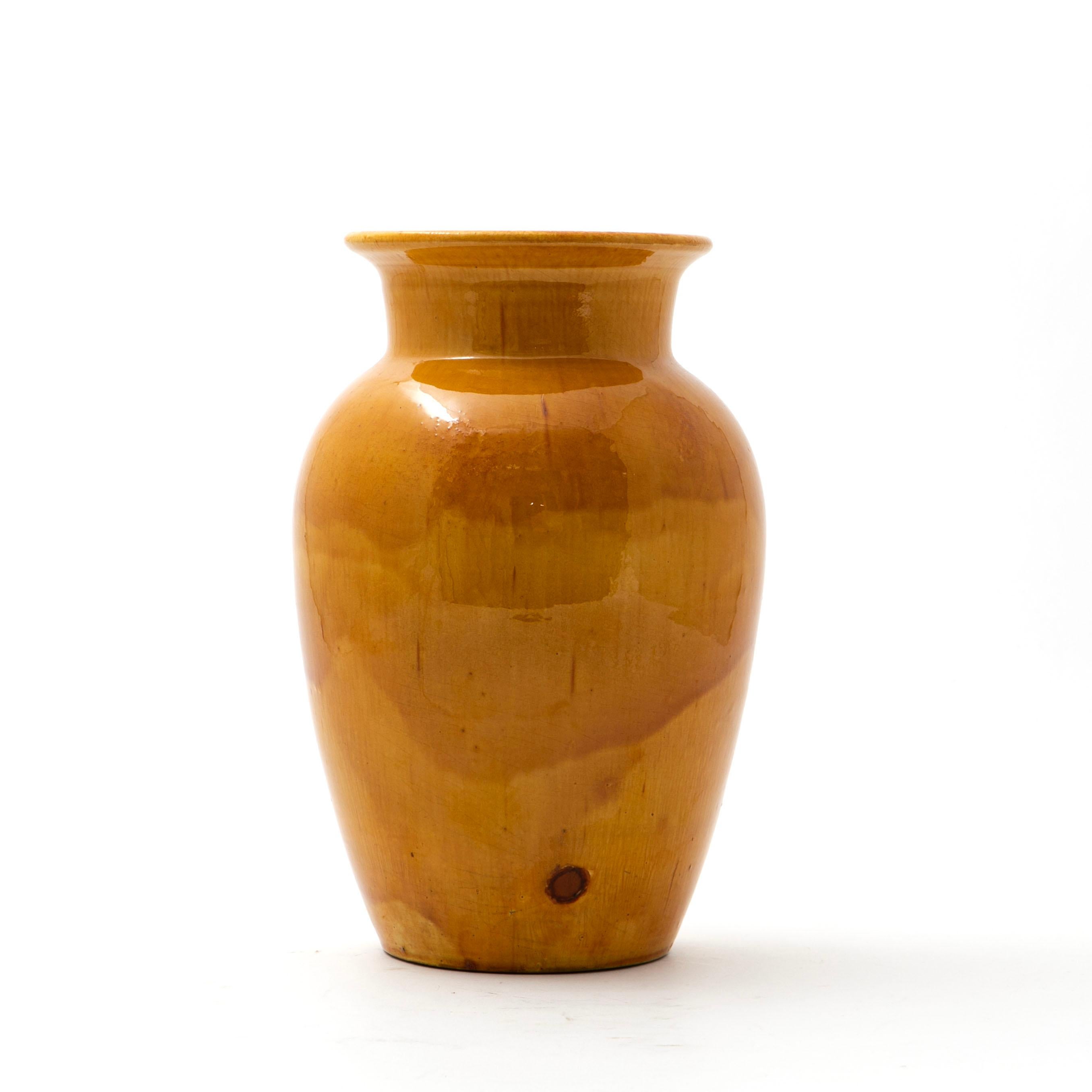 Danish Kähler Stoneware Vase - Sun-Yellow Glaze For Sale