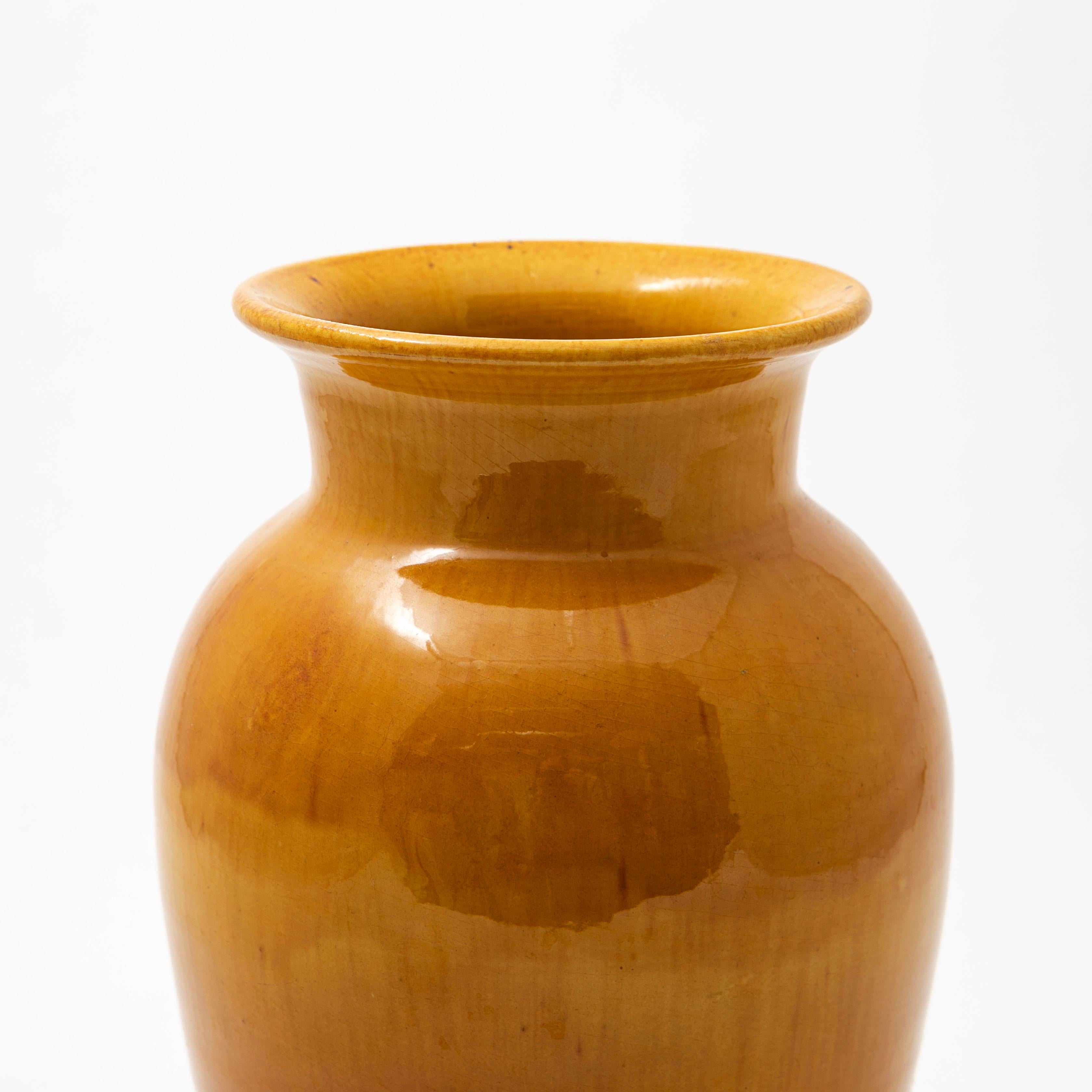Kähler Stoneware Vase - Sun-Yellow Glaze In Good Condition In Kastrup, DK