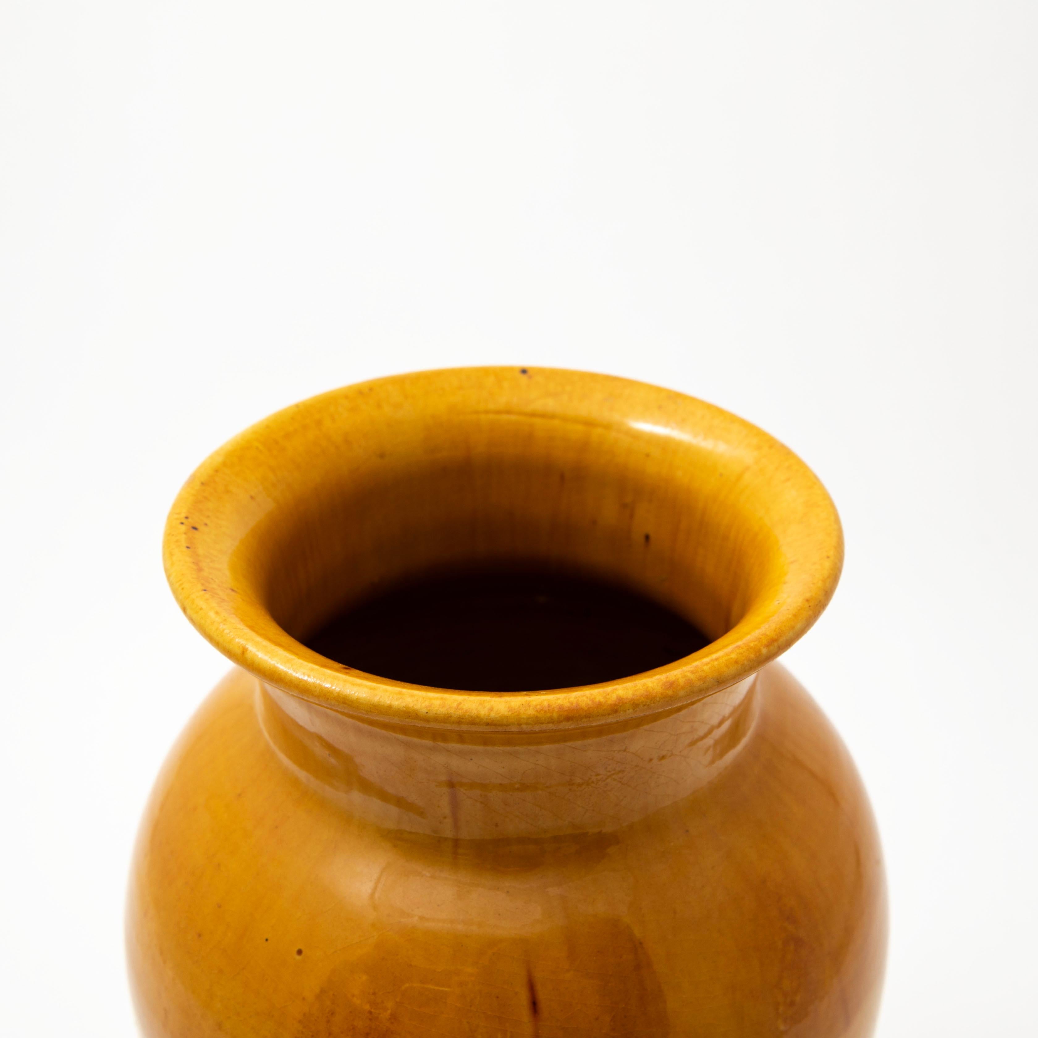 20th Century Kähler Stoneware Vase - Sun-Yellow Glaze For Sale