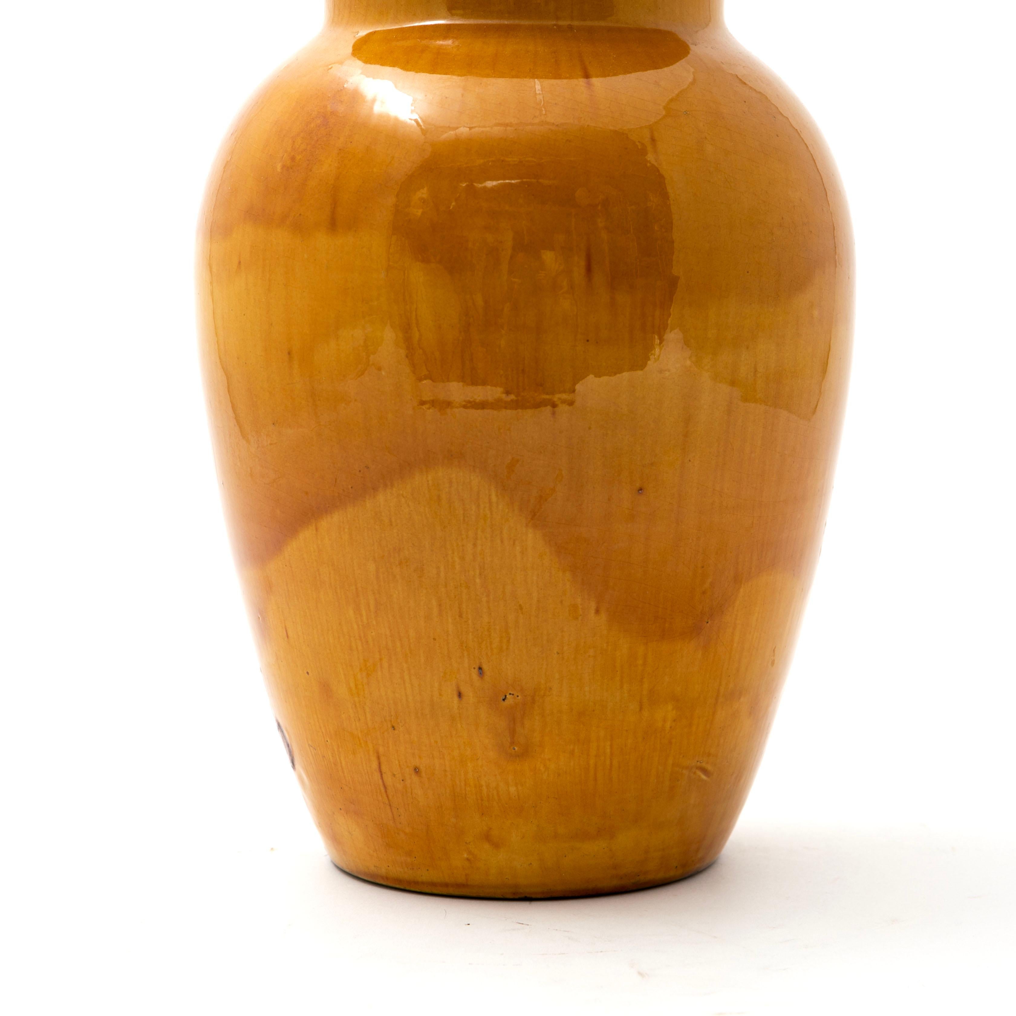 Kähler Stoneware Vase - Sun-Yellow Glaze For Sale 1