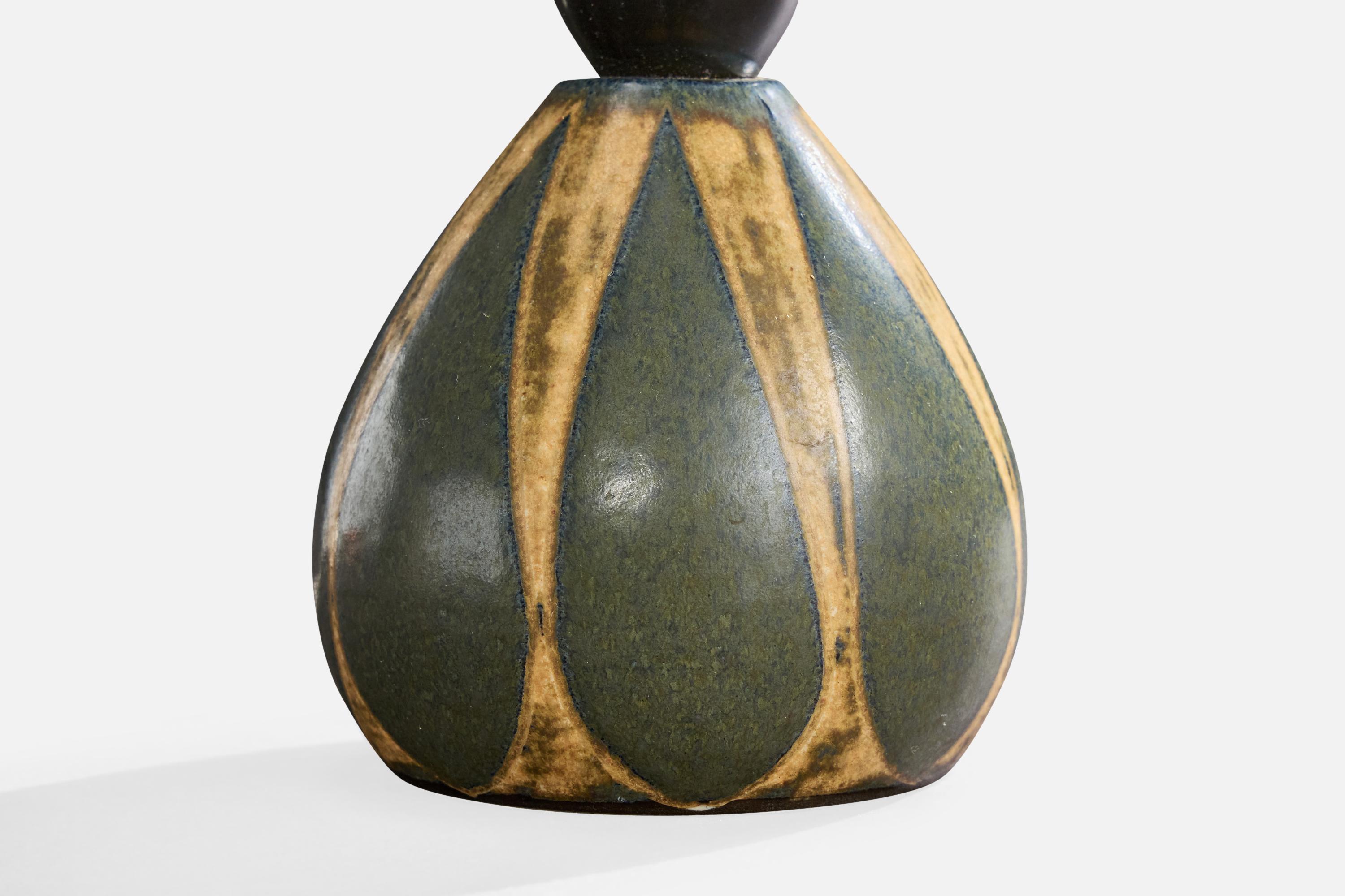 Kähler, lampe de table, céramique, tissu, Danemark, années 1950 1