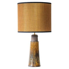 Kähler Tapered Ceramic Lamp, Ochre Custom Lampshade by R. Houben
