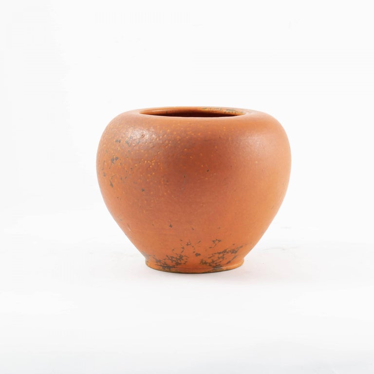 Kähler Vase Signed HAK with Orange Glaze, Denmark, C. 1920 at 1stDibs