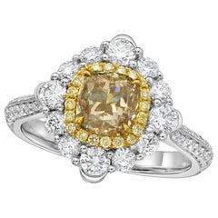KAHN GIA Certified 1.25 Carat Light Brown Diamond Ring