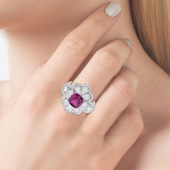 KAHN GRS Certified 3.11 Carat Unheated Pink Sapphire Ring