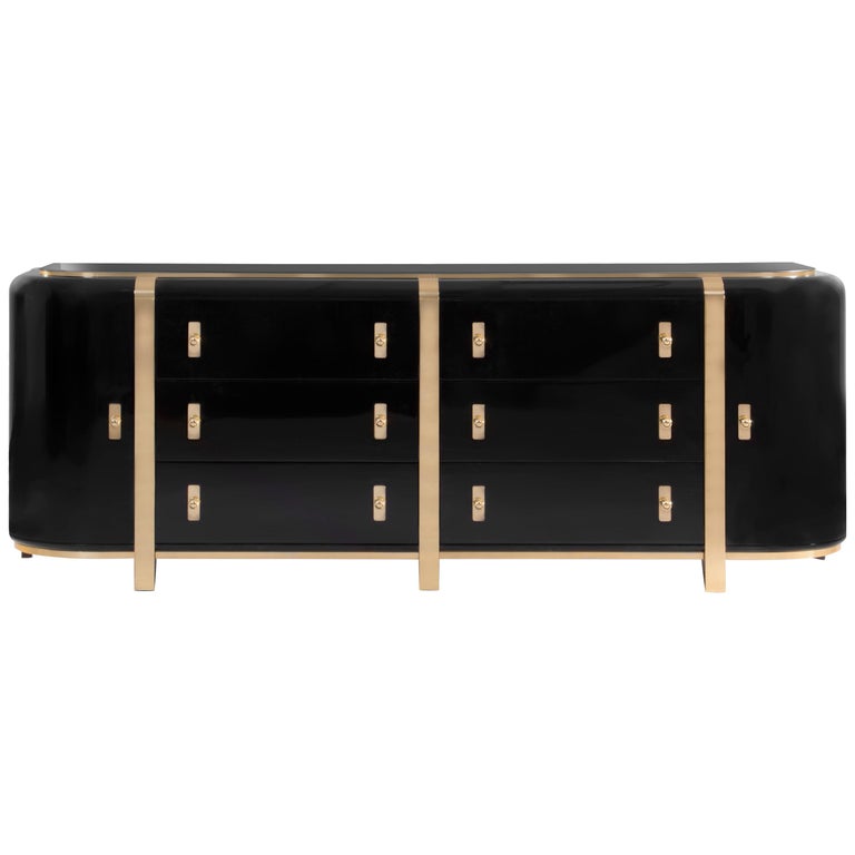 Kahn Sideboard in Black with Brass Detail For Sale at 1stDibs | brass ...