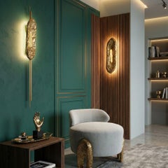 Kahy Decorative Brass Wall Lamp with Sculptural Presence