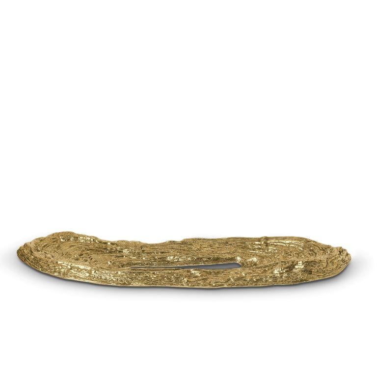 Portuguese Kahy - Gold tray; brass tray; Textured tray; Organic Design; Gold serveware For Sale