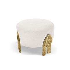 Sgabello Kahy - Design organico con eleganti dettagli in ottone per camera da letto e salotto