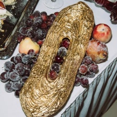 Kahy Tray in Polished Brass with Organic-Inspired Design