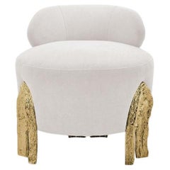 Kahy - Vanity Chair with brass gold polished finish