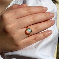 Kai 1.50ctw Oval Cut Natural Fire Opal Ring in 14K Solid Gold
