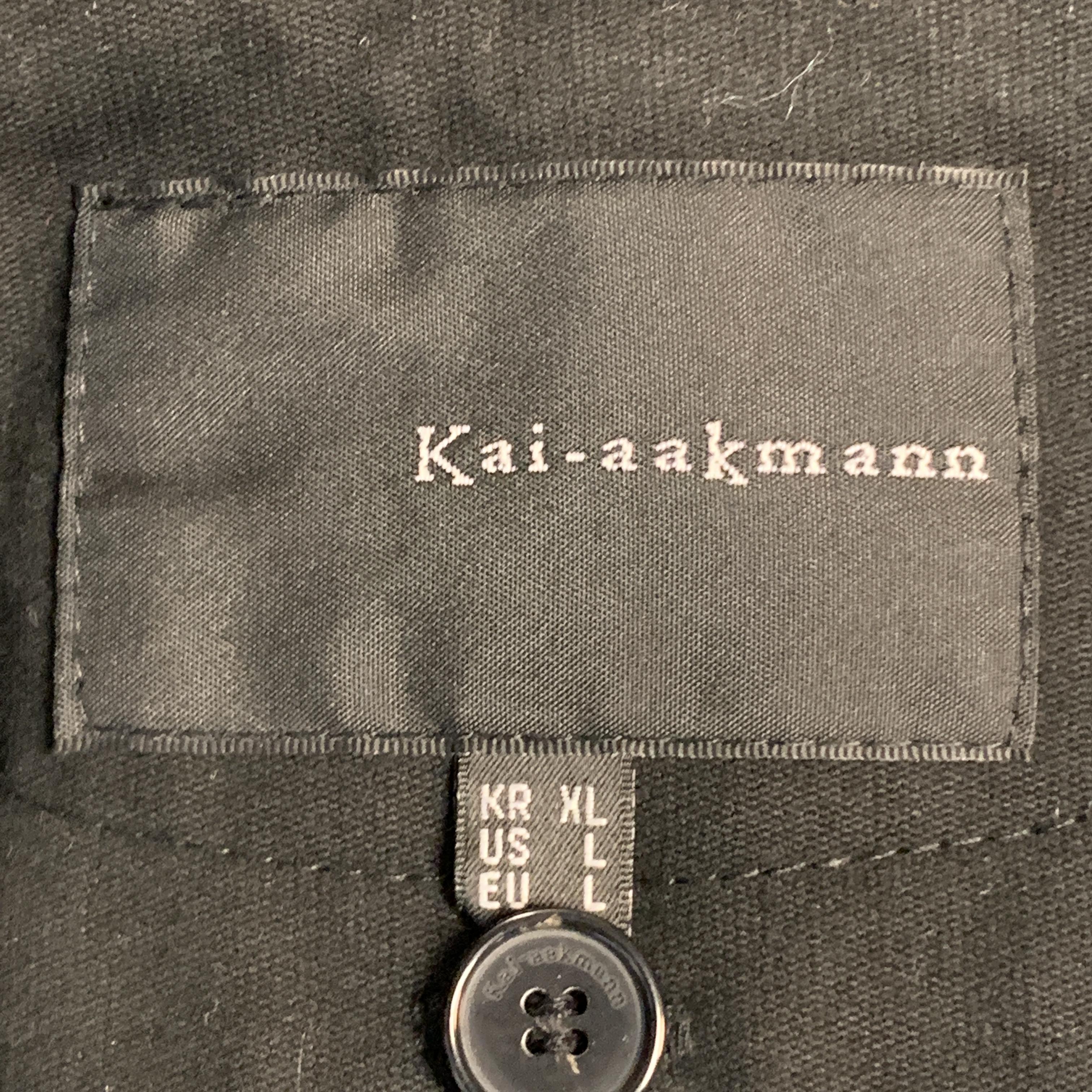 KAI AAKMANN L Black Cotton Double Breasted Trenchcoat 4