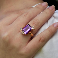 Kai 7.90ctw Amethyst White Sapphire Butterfly Ring