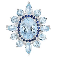 Kai Aquamarine Sapphire Cocktail Ring in 14K White Gold