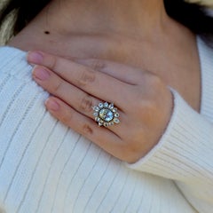 Kai 3.50ctw Aquamarine Sapphire Cocktail Ring in 14K Yellow Gold