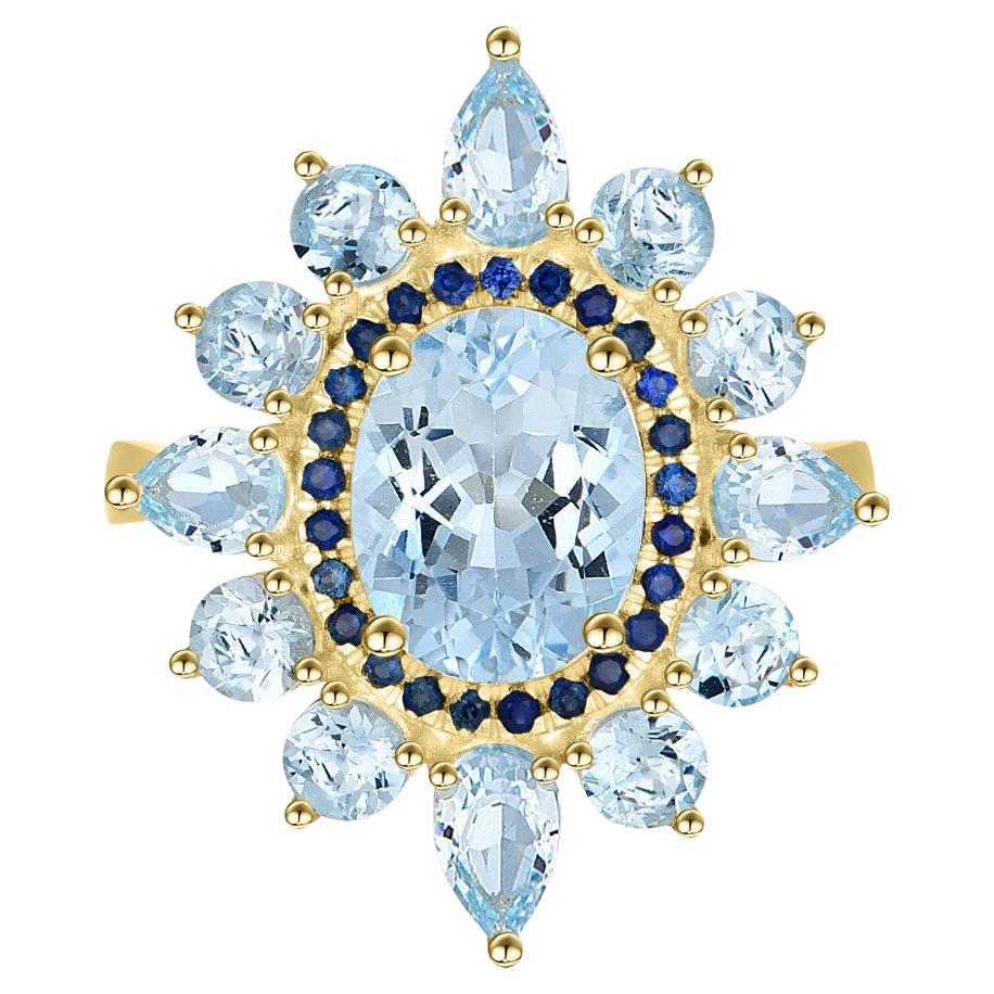 Kai Aquamarine Sapphire Cocktail Ring in 14K Yellow Gold