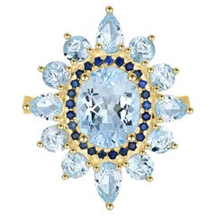 Kai Aquamarine Sapphire Cocktail Ring in 14K Yellow Gold