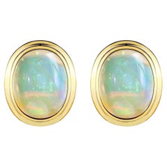 Kai Bella 3.00 ctw Oval Fire Opal Earrings in 14K Solid Gold