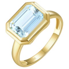 Kai Bella East-West Emerald-Cut Aquamarine Ring