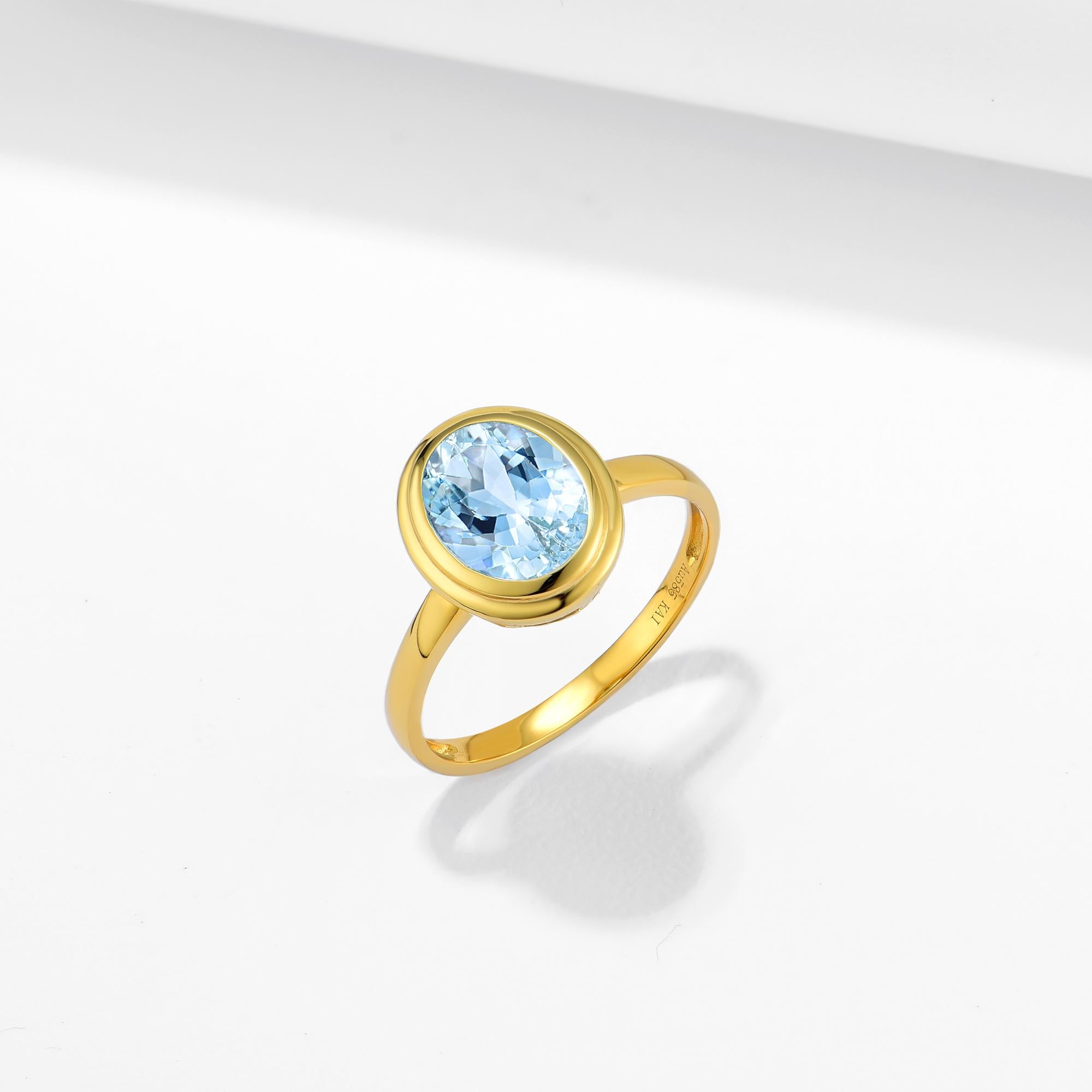 Oval Cut Kai Bella Oval Aquamarine Ring For Sale
