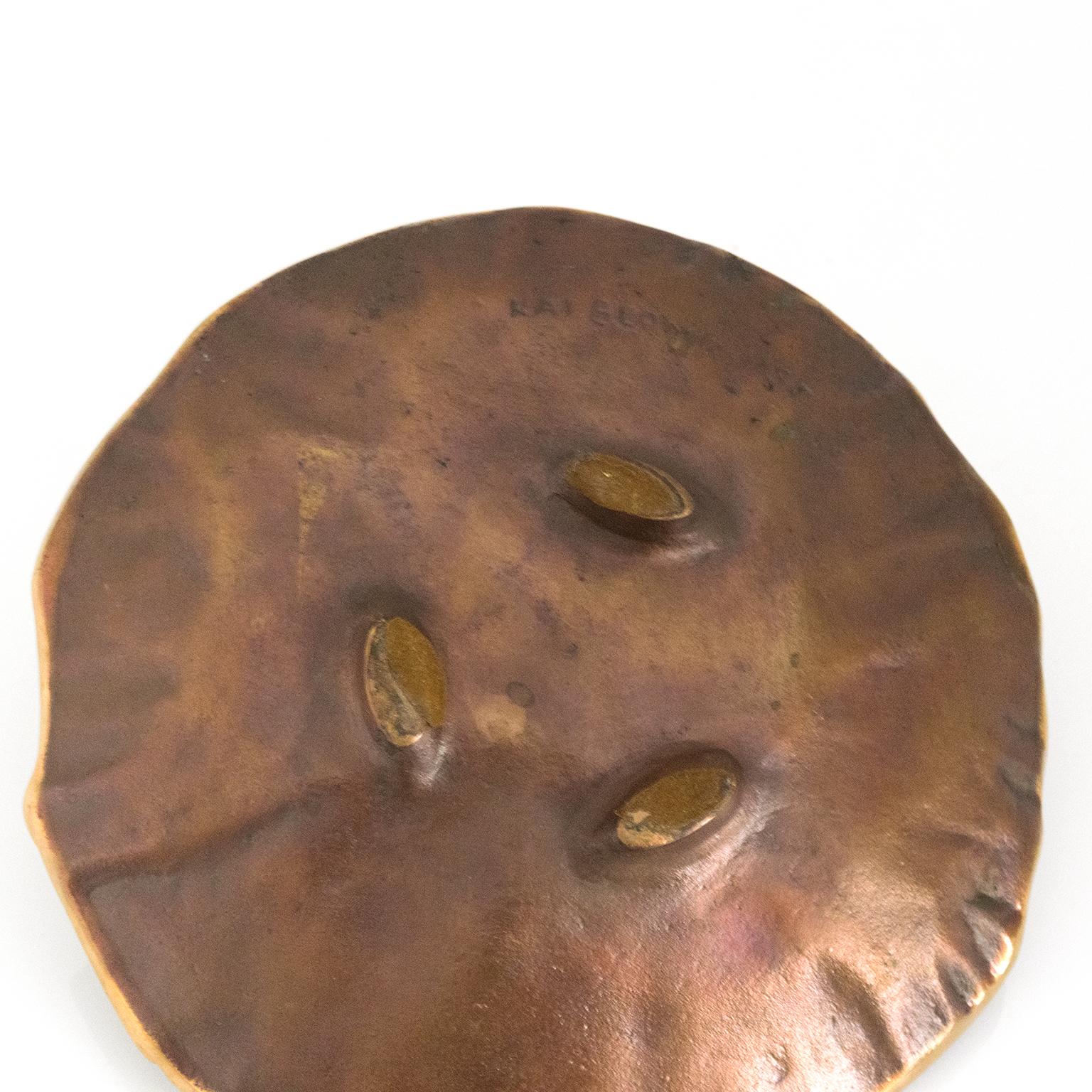 Kai Bloomqvist Scandinavian Modern Patinated Cast Bronze Bowl, Finland, 1970's For Sale 2