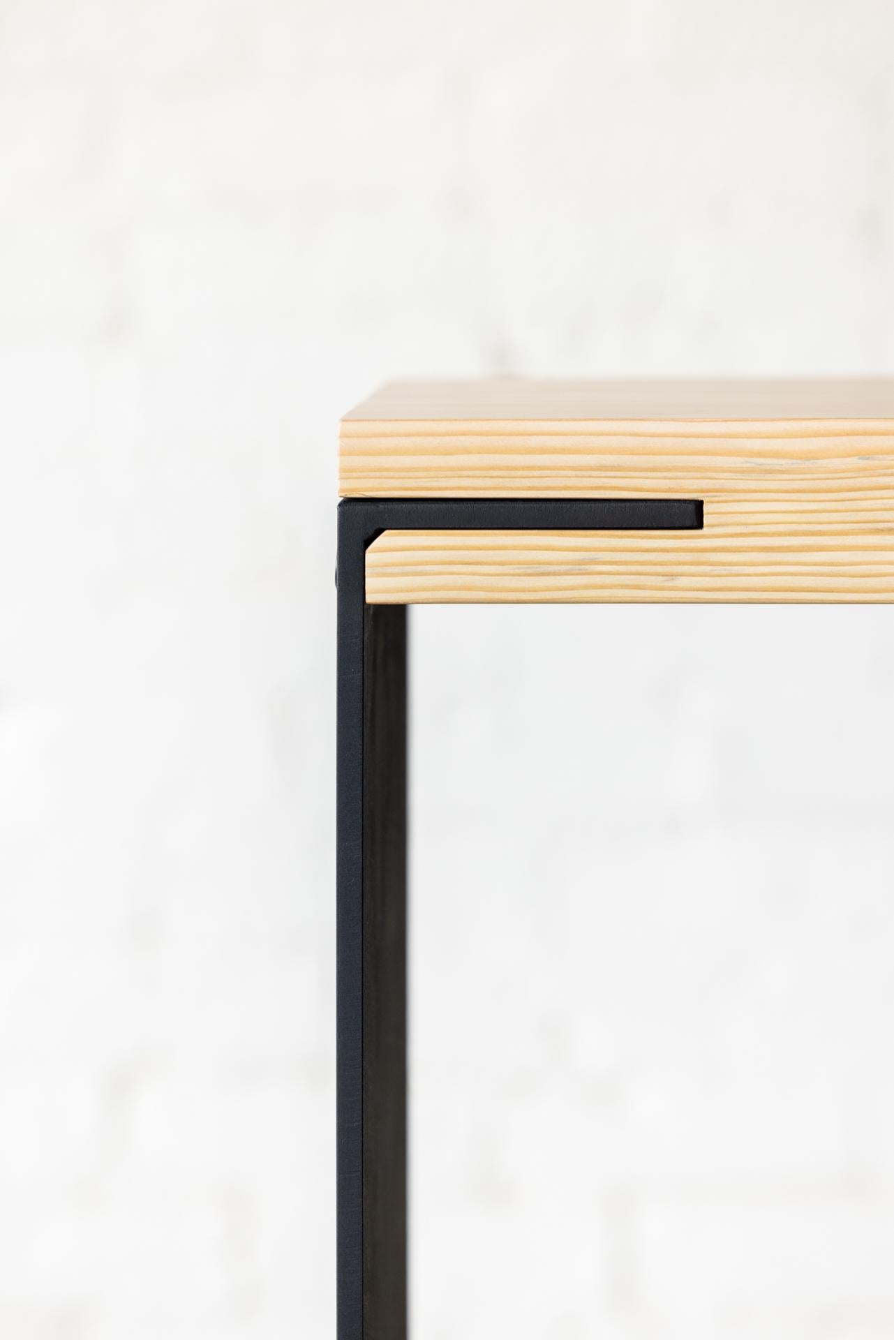 Kai Console with Modern Wood and Black Steel Legs by Autonomous Furniture For Sale 2