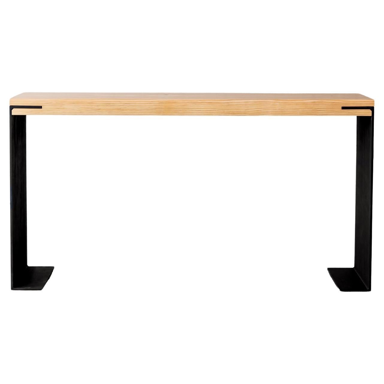 Kai Console with Modern Wood and Black Steel Legs by Autonomous Furniture For Sale