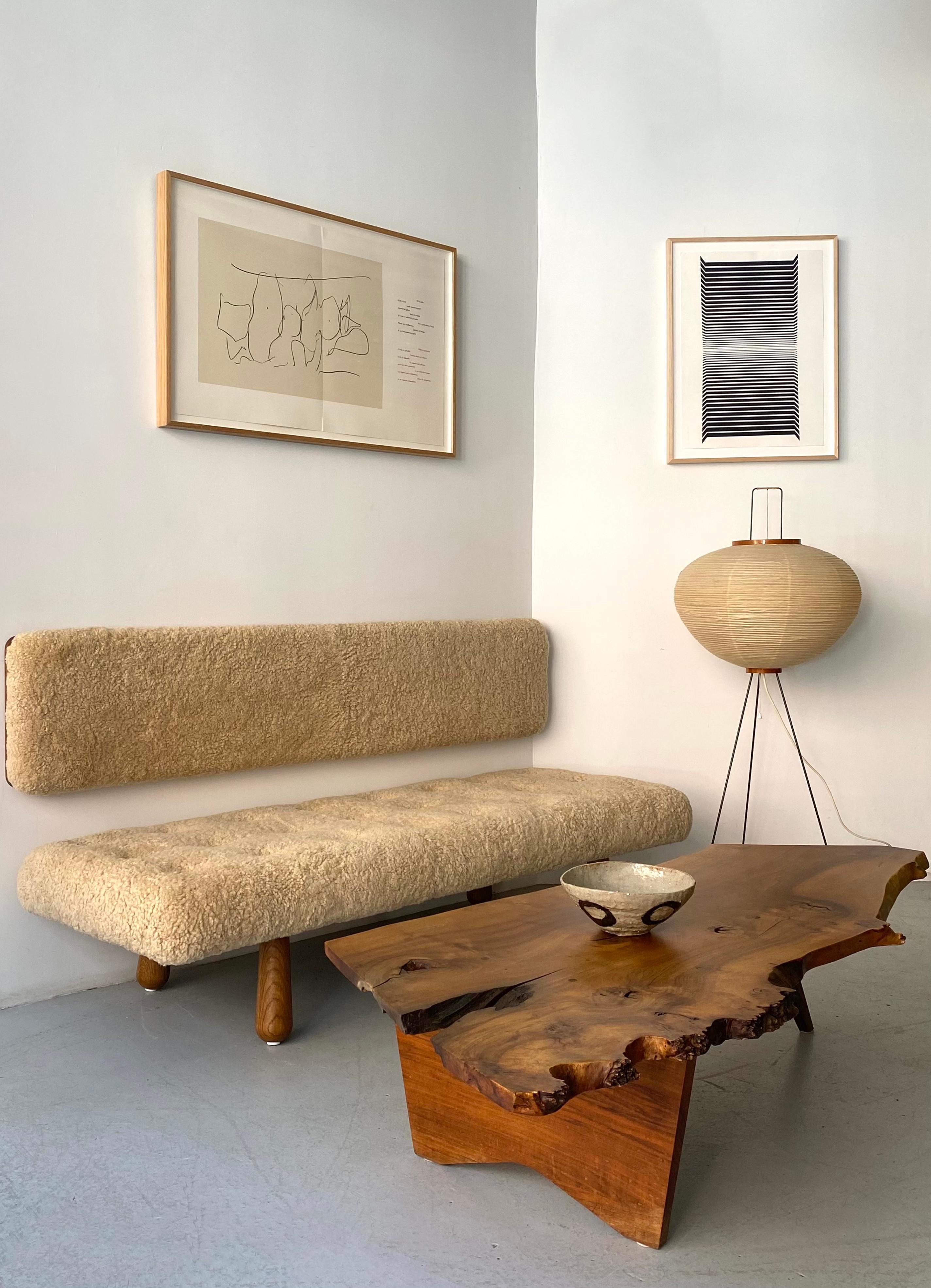 ‘Kai’ Couch in Swedish Pine and Australian Shearling In New Condition For Sale In New York, NY