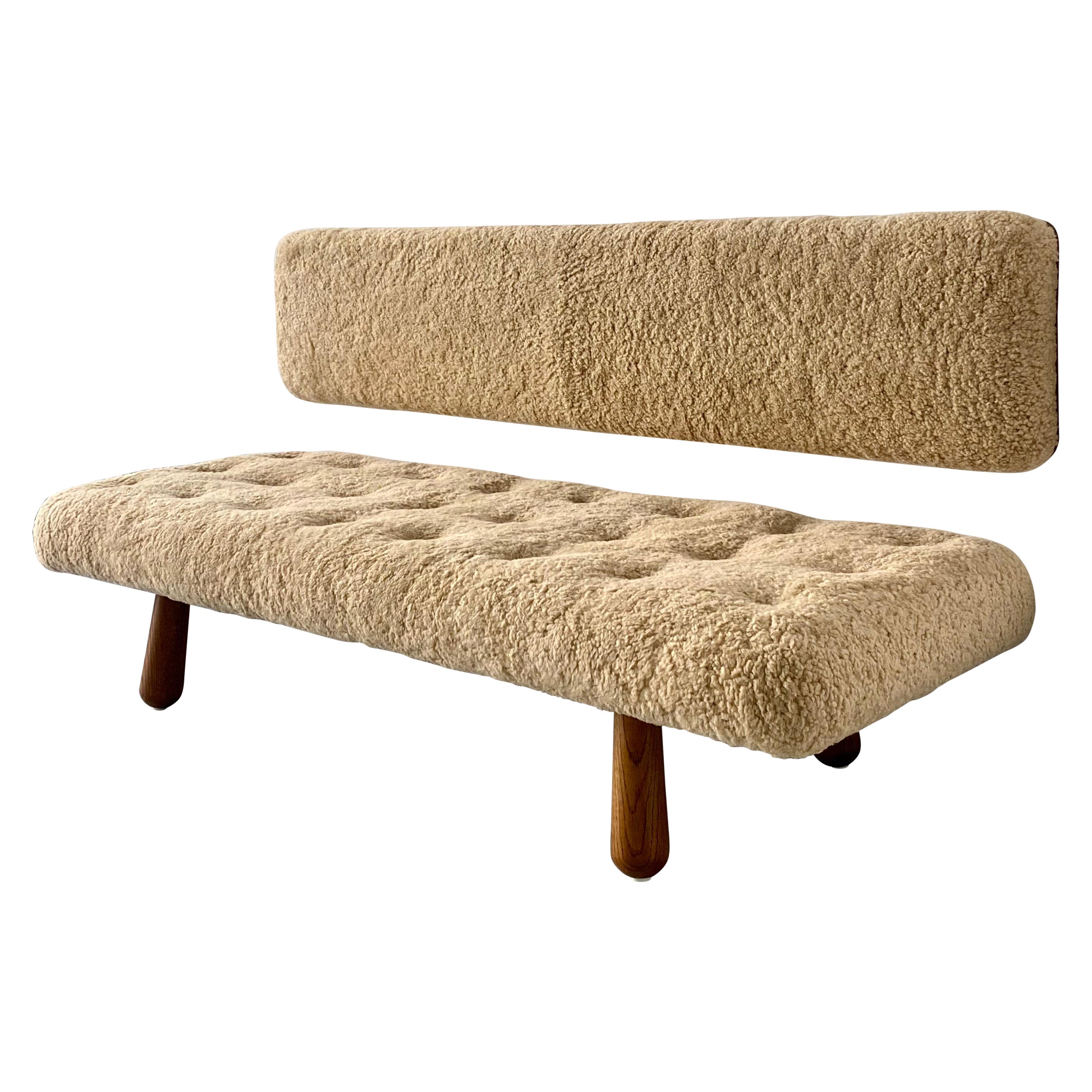 ‘Kai’ Couch in Swedish Pine and Australian Shearling For Sale