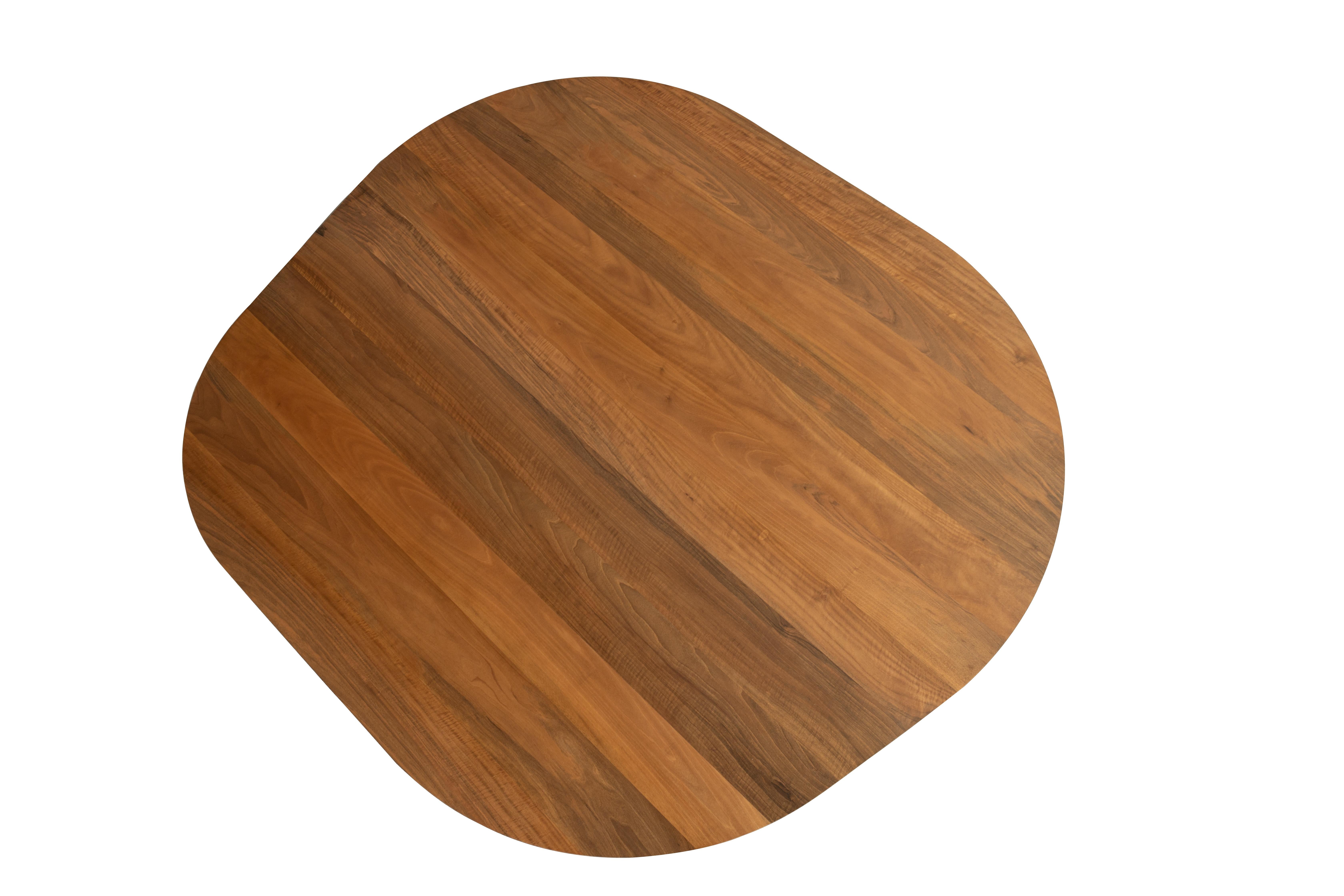 Kai Dining Table in Solid Walnut, Italian Design, Customizable Finish For Sale 4