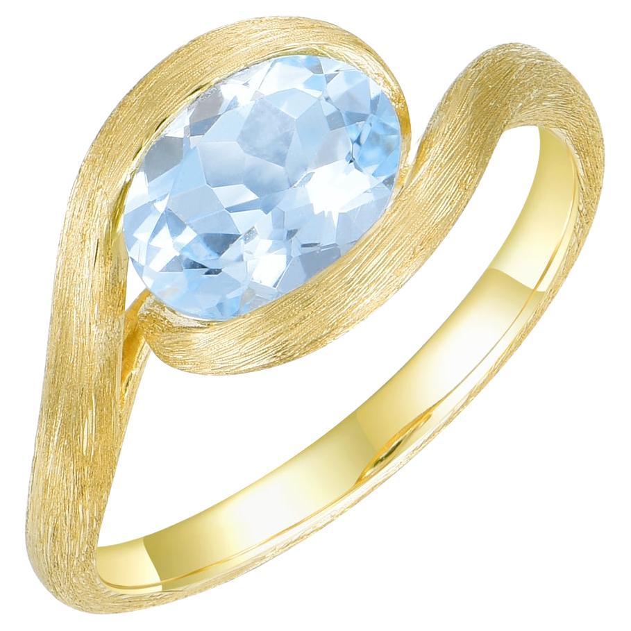 Bague Kai Eternal Wave aigue-marine ovale est-ouest en vente
