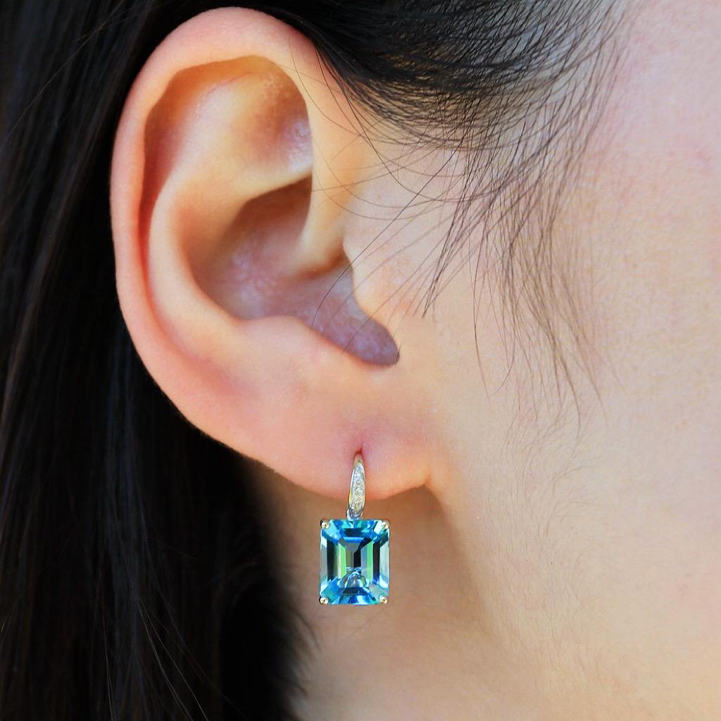 Kai GemFusion 13.65ctw Topaz Peridot Cirtine Diamond Convertible Drop Earrings en vente 5
