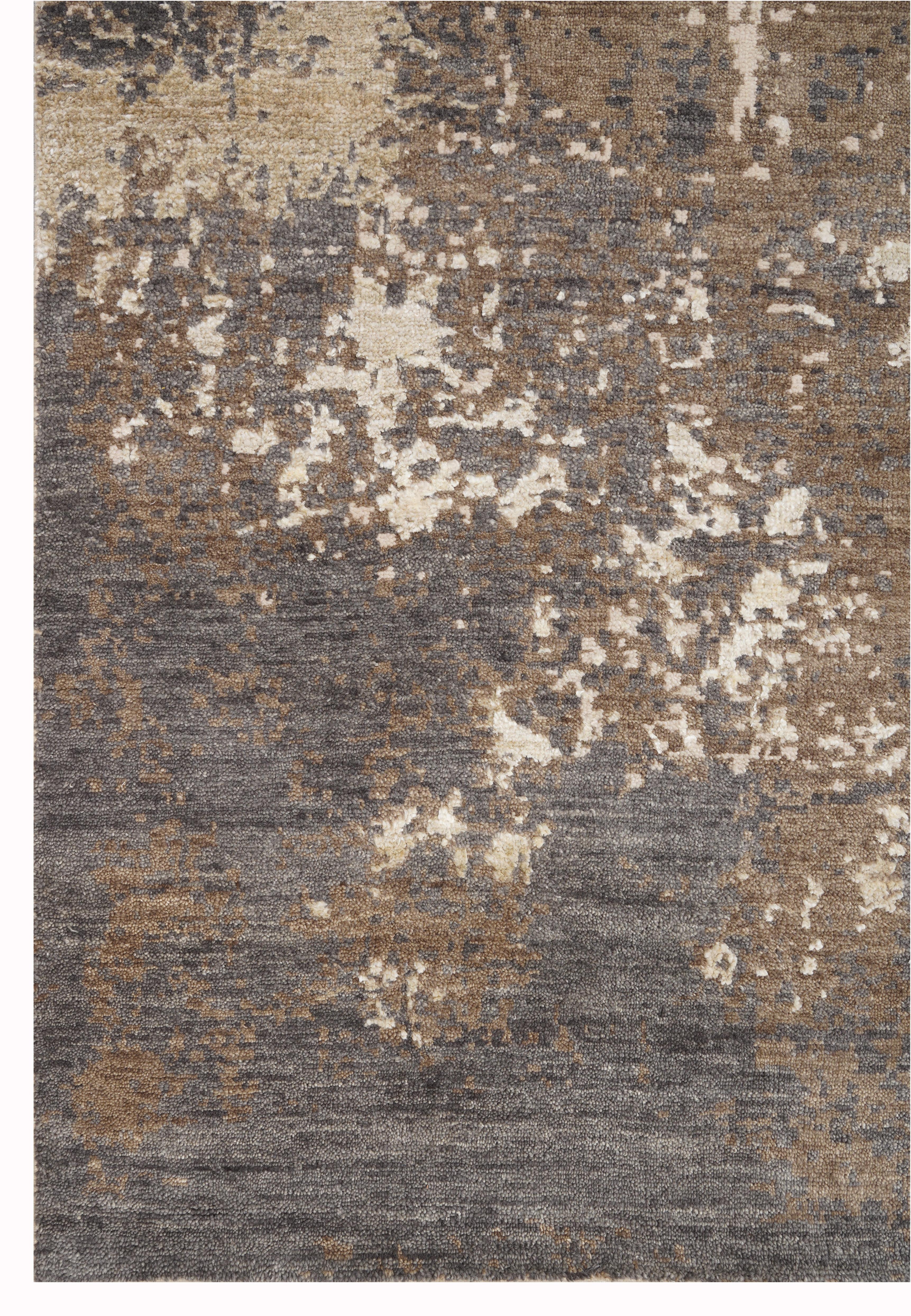 Kai Hand Knotted Modern Silk Rug in Blue Gold & Charcoal Ivory Colours by Hands im Zustand „Neu“ im Angebot in New Delhi, IN