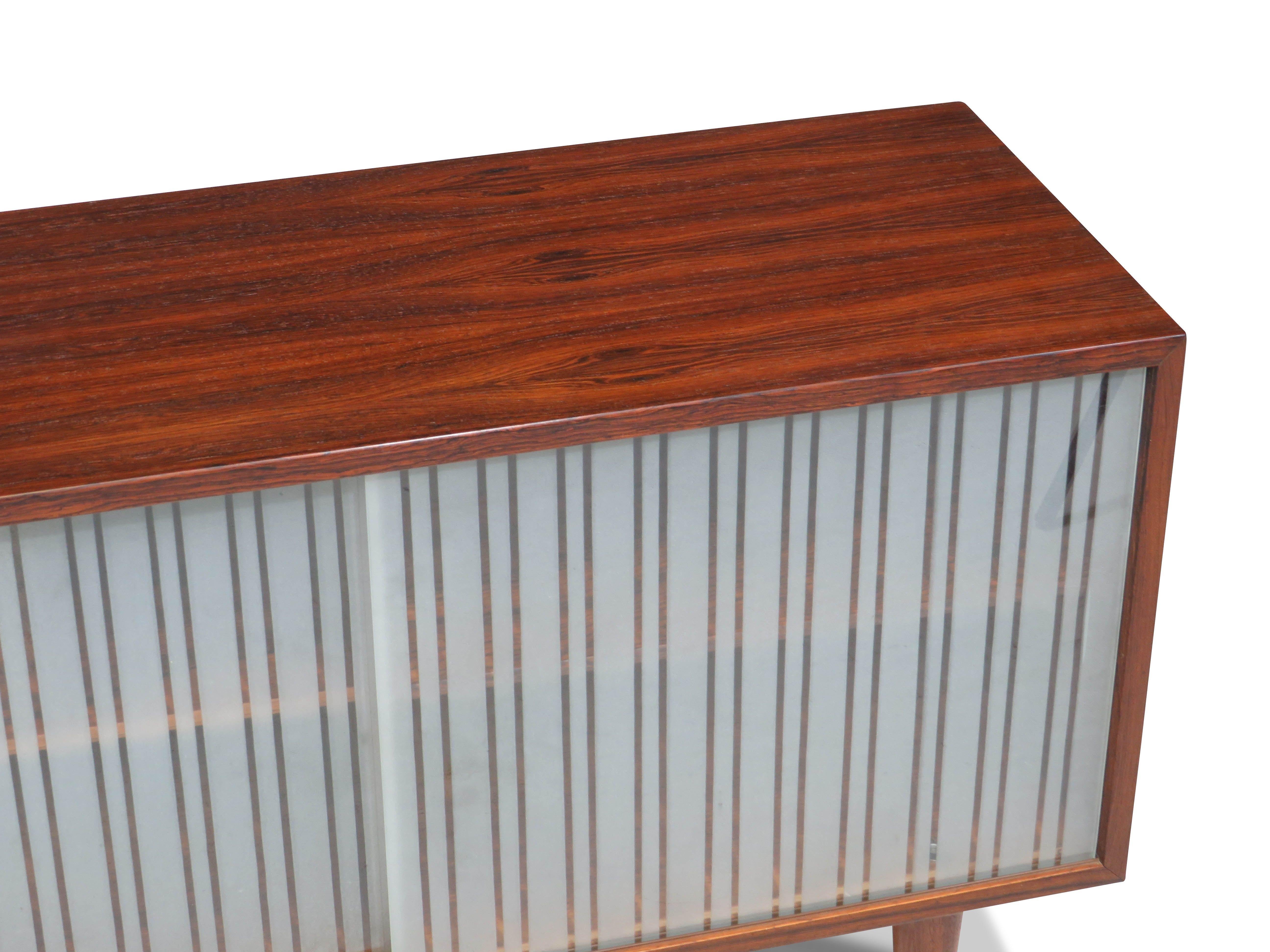 Scandinavian Modern Kai Kristainsen Rosewood Cabinet with Glass Doors