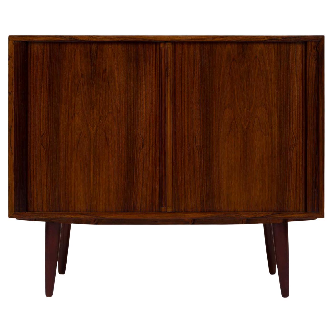 Kai Kristensen Rosewood Tambour Door Cabinet Sideboard / Media Cabinet