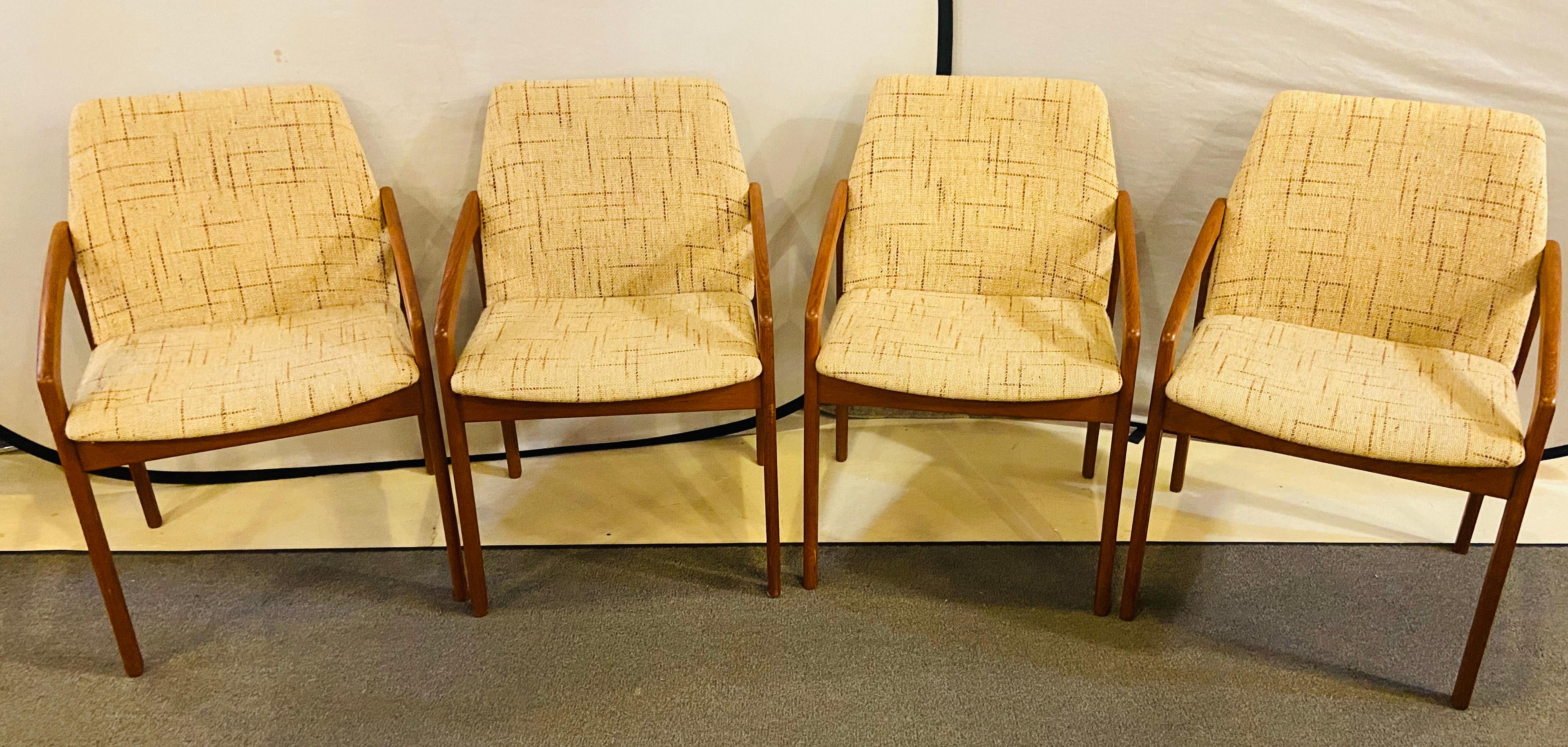 Mid-20th Century 1950s Mid-Century Modern Danish Teak Dining or Side Chairs, Set of Four