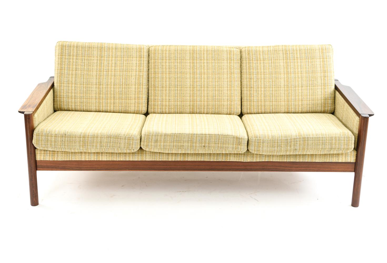 Mid-Century Modern Kai Kristiansen 3-Seat Danish Rosewood Sofa