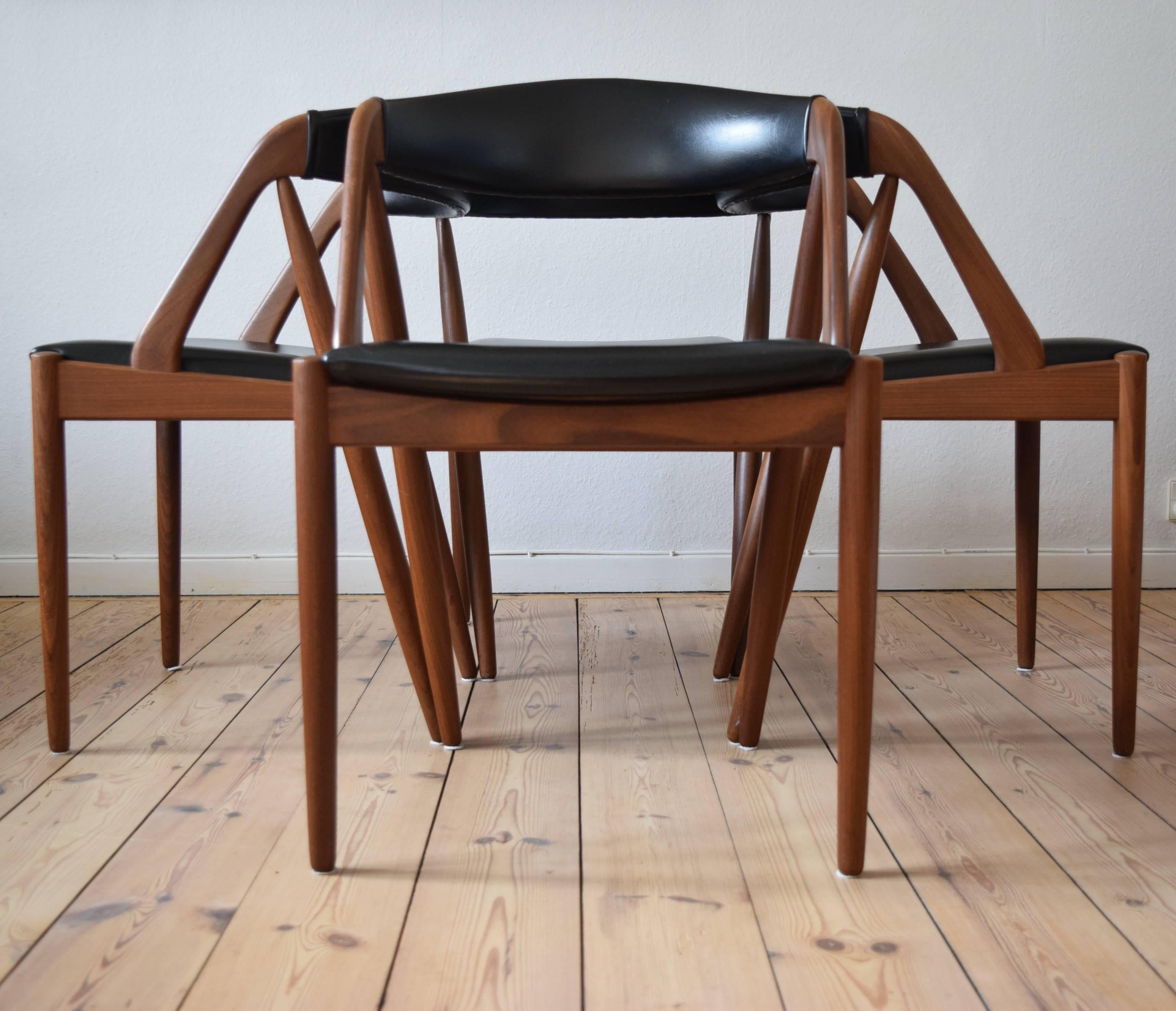 Kai Kristiansen #31 Teak Dining Chairs, 1960s In Good Condition In Nyborg, DK