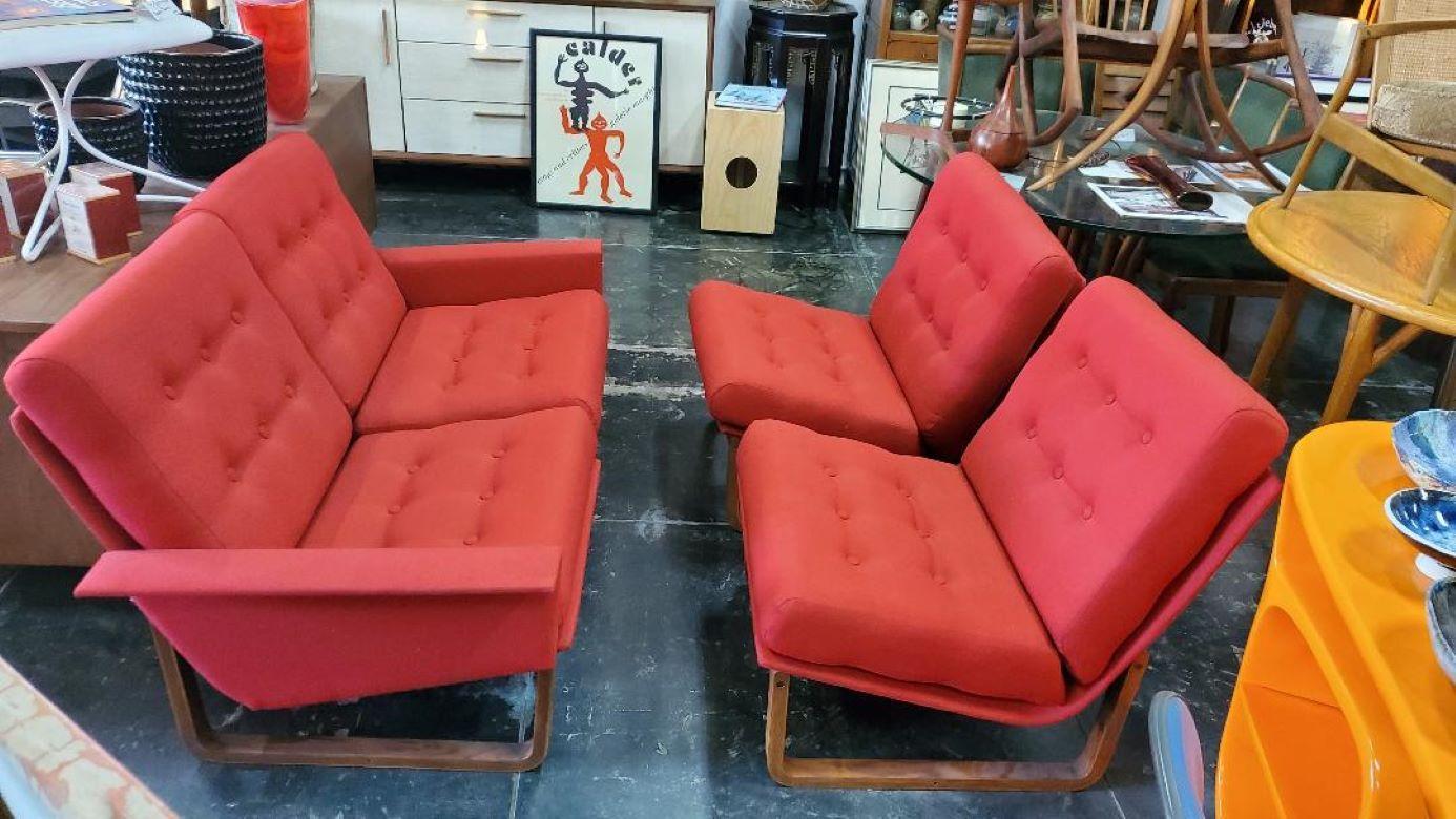 20th Century Kai Kristiansen 4 Pc Danish Sofa Magnus Olesen Excellent Condition Denmark 1950s For Sale