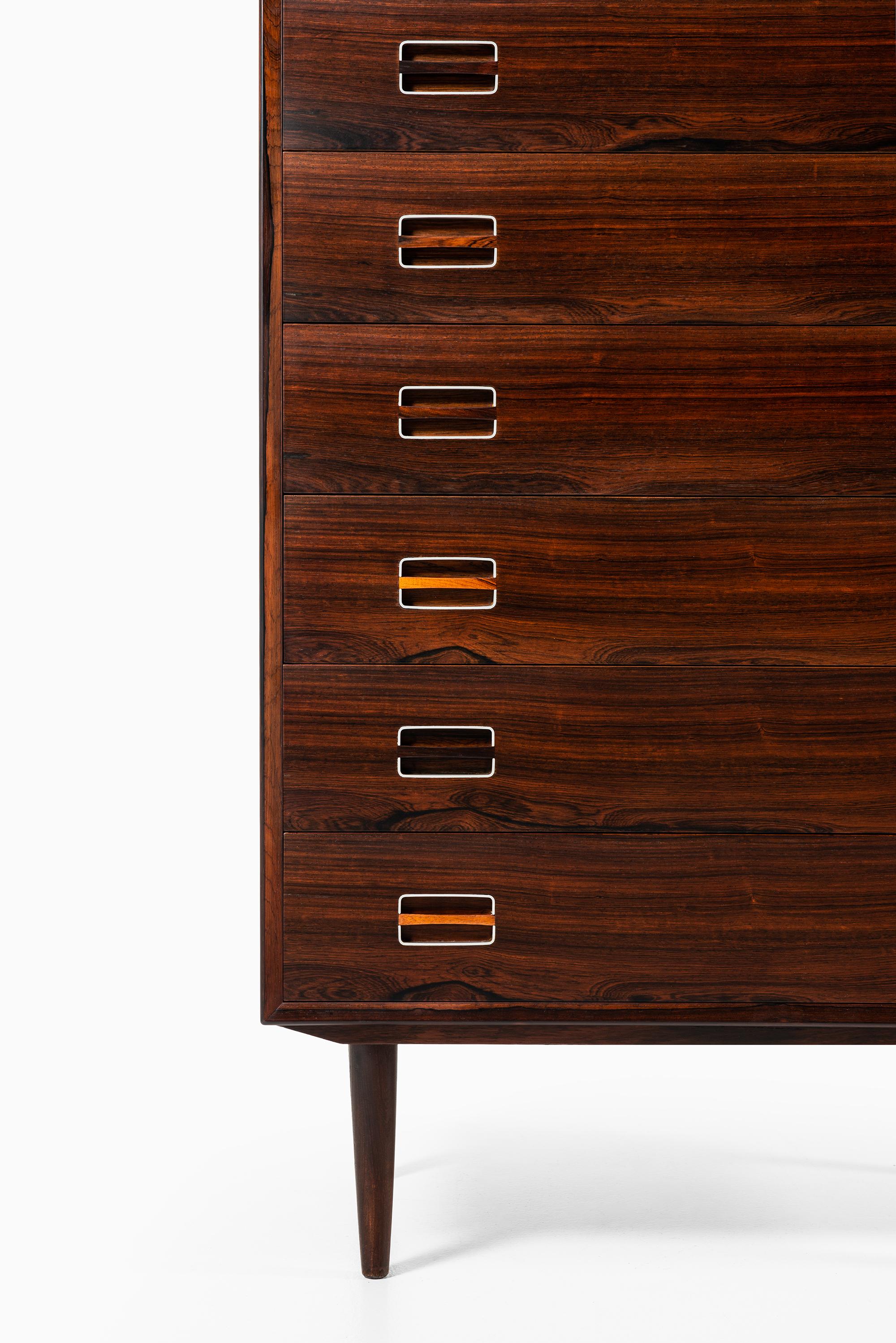 Rare bureau / chest of drawers attributed to Kai Kristiansen. Produced in Denmark.