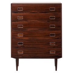 Retro Kai Kristiansen Attributed Bureau in Rosewood and Aluminium Produced in Denmark 