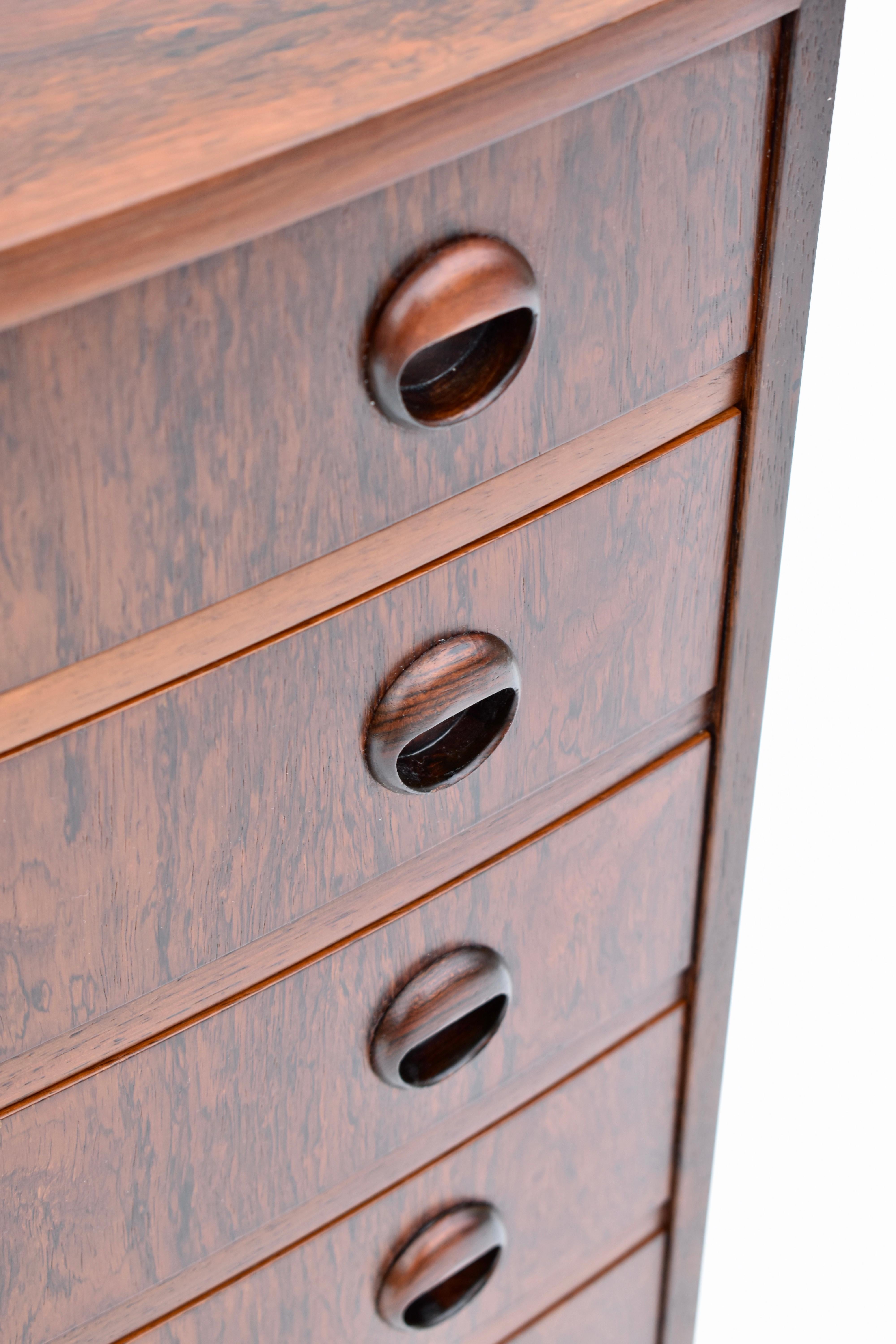 Mid-20th Century Kai Kristiansen Bow Fronted Chest of Drawers